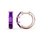 1 - Adele 1.62 ctw Emerald Shape Amethyst (5.00 x 3.00 mm) Women Huggie Earrings 