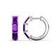 1 - Adele 1.62 ctw Emerald Shape Amethyst (5.00 x 3.00 mm) Women Huggie Earrings 