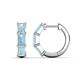 1 - Adele 1.50 ctw Emerald Shape Aquamarine (5.00 x 3.00 mm) Women Huggie Earrings 
