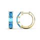 1 - Adele 2.22 ctw Emerald Shape Blue Topaz (5.00 x 3.00 mm) Women Huggie Earrings 
