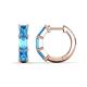 1 - Adele 2.22 ctw Emerald Shape Blue Topaz (5.00 x 3.00 mm) Women Huggie Earrings 