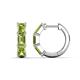 1 - Adele 2.10 ctw Emerald Shape Peridot (5.00 x 3.00 mm) Women Huggie Earrings 