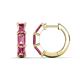 1 - Adele 2.10 ctw Emerald Shape Pink Tourmaline (5.00 x 3.00 mm) Women Huggie Earrings 