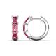 1 - Adele 2.10 ctw Emerald Shape Pink Tourmaline (5.00 x 3.00 mm) Women Huggie Earrings 