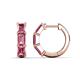 1 - Adele 2.10 ctw Emerald Shape Pink Tourmaline (5.00 x 3.00 mm) Women Huggie Earrings 
