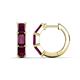 1 - Adele 2.40 ctw Emerald Shape Rhodolite Garnet (5.00 x 3.00 mm) Women Huggie Earrings 