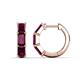 1 - Adele 2.40 ctw Emerald Shape Rhodolite Garnet (5.00 x 3.00 mm) Women Huggie Earrings 