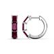 1 - Adele 2.40 ctw Emerald Shape Rhodolite Garnet (5.00 x 3.00 mm) Women Huggie Earrings 