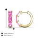 5 - Adele 1.80 ctw Emerald Shape Pink Sapphire (5.00 x 3.00 mm) Women Huggie Earrings 