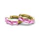 6 - Adele 1.80 ctw Emerald Shape Pink Sapphire (5.00 x 3.00 mm) Women Huggie Earrings 