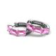6 - Adele 1.80 ctw Emerald Shape Pink Sapphire (5.00 x 3.00 mm) Women Huggie Earrings 