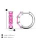 5 - Adele 1.80 ctw Emerald Shape Pink Sapphire (5.00 x 3.00 mm) Women Huggie Earrings 