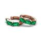 6 - Adele 1.50 ctw Emerald Shape Emerald (5.00 x 3.00 mm) Women Huggie Earrings 