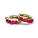 6 - Adele 1.80 ctw Emerald Shape Ruby (5.00 x 3.00 mm) Women Huggie Earrings 