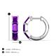 5 - Adele 1.62 ctw Emerald Shape Amethyst (5.00 x 3.00 mm) Women Huggie Earrings 