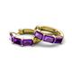 6 - Adele 1.62 ctw Emerald Shape Amethyst (5.00 x 3.00 mm) Women Huggie Earrings 