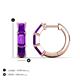 5 - Adele 1.62 ctw Emerald Shape Amethyst (5.00 x 3.00 mm) Women Huggie Earrings 