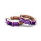 6 - Adele 1.62 ctw Emerald Shape Amethyst (5.00 x 3.00 mm) Women Huggie Earrings 