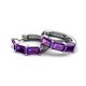 6 - Adele 1.62 ctw Emerald Shape Amethyst (5.00 x 3.00 mm) Women Huggie Earrings 