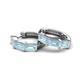 6 - Adele 1.50 ctw Emerald Shape Aquamarine (5.00 x 3.00 mm) Women Huggie Earrings 