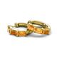 6 - Adele 1.68 ctw Emerald Shape Citrine (5.00 x 3.00 mm) Women Huggie Earrings 