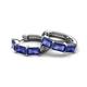 6 - Adele 1.50 ctw Emerald Shape Iolite (5.00 x 3.00 mm) Women Huggie Earrings 