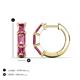 5 - Adele 2.10 ctw Emerald Shape Pink Tourmaline (5.00 x 3.00 mm) Women Huggie Earrings 