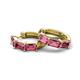 6 - Adele 2.10 ctw Emerald Shape Pink Tourmaline (5.00 x 3.00 mm) Women Huggie Earrings 