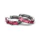 6 - Adele 2.10 ctw Emerald Shape Pink Tourmaline (5.00 x 3.00 mm) Women Huggie Earrings 
