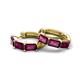 6 - Adele 2.40 ctw Emerald Shape Rhodolite Garnet (5.00 x 3.00 mm) Women Huggie Earrings 