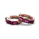 6 - Adele 2.40 ctw Emerald Shape Rhodolite Garnet (5.00 x 3.00 mm) Women Huggie Earrings 
