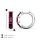 5 - Adele 2.40 ctw Emerald Shape Rhodolite Garnet (5.00 x 3.00 mm) Women Huggie Earrings 