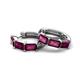 6 - Adele 2.40 ctw Emerald Shape Rhodolite Garnet (5.00 x 3.00 mm) Women Huggie Earrings 