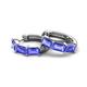 6 - Adele 1.62 ctw Emerald Shape Tanzanite (5.00 x 3.00 mm) Women Huggie Earrings 