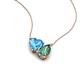 4 - Zuri 1.86 ctw Heart Shape Blue Topaz with Pear Shape Created Alexandrite Toi Et Moi Women Pendant Necklace 