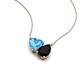 4 - Zuri 1.70 ctw Heart Shape Blue Topaz with Pear Shape Black Onyx Toi Et Moi Women Pendant Necklace 