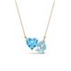 1 - Zuri 1.60 ctw Heart Shape Blue Topaz with Pear Shape Aquamarine Toi Et Moi Women Pendant Necklace 