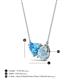 3 - Zuri 1.60 ctw Heart Shape Blue Topaz with Pear Shape Aquamarine Toi Et Moi Women Pendant Necklace 