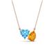 1 - Zuri 1.65 ctw Heart Shape Blue Topaz with Pear Shape Citrine Toi Et Moi Women Pendant Necklace 