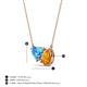 3 - Zuri 1.65 ctw Heart Shape Blue Topaz with Pear Shape Citrine Toi Et Moi Women Pendant Necklace 