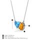 3 - Zuri 1.65 ctw Heart Shape Blue Topaz with Pear Shape Citrine Toi Et Moi Women Pendant Necklace 