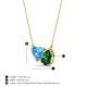 3 - Zuri 1.80 ctw Heart Shape Blue Topaz with Pear Shape Created Emerald Toi Et Moi Women Pendant Necklace 