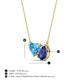 3 - Zuri 1.60 ctw Heart Shape Blue Topaz with Pear Shape Iolite Toi Et Moi Women Pendant Necklace 