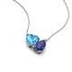 4 - Zuri 1.60 ctw Heart Shape Blue Topaz with Pear Shape Iolite Toi Et Moi Women Pendant Necklace 
