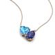 4 - Zuri 1.60 ctw Heart Shape Blue Topaz with Pear Shape Iolite Toi Et Moi Women Pendant Necklace 