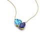 4 - Zuri 1.60 ctw Heart Shape Blue Topaz with Pear Shape Iolite Toi Et Moi Women Pendant Necklace 