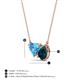 3 - Zuri 1.85 ctw Heart Shape Blue Topaz with Pear Shape London Blue Topaz Toi Et Moi Women Pendant Necklace 