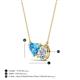 3 - Zuri 1.85 ctw Heart Shape Blue Topaz with Pear Shape Moissanite Toi Et Moi Women Pendant Necklace 