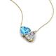 4 - Zuri 1.85 ctw Heart Shape Blue Topaz with Pear Shape Moissanite Toi Et Moi Women Pendant Necklace 
