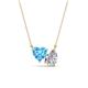 1 - Zuri 1.85 ctw Heart Shape Blue Topaz with Pear Shape Moissanite Toi Et Moi Women Pendant Necklace 
